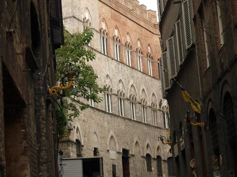Siena - the facade of the Palazzo Chigi-Saracini