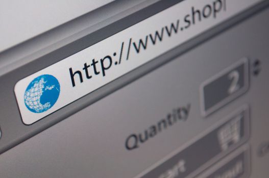Online Shopping - Fictitious online shop url in address bar of web browser