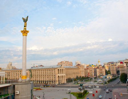 Central square of Kiev, Ukraine in the morning