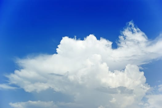 The beautiful white clouds and blue sky