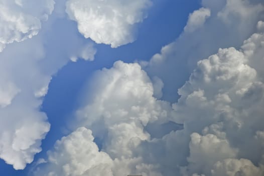 The beautiful white clouds and blue sky