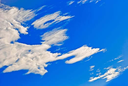 The beautiful white clouds and blue sky