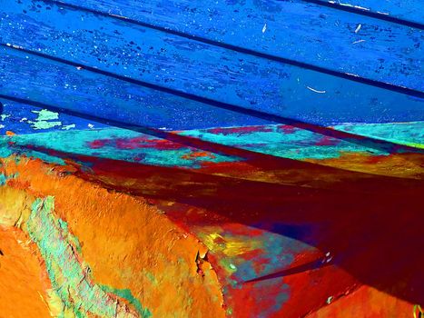 Rusty grunge aged steel iron paint on an old boat texture background digital art manipulation