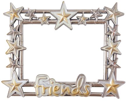star silver frame isolated on white background