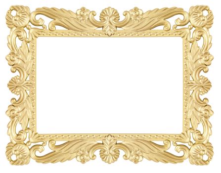 Gold frame on white background
