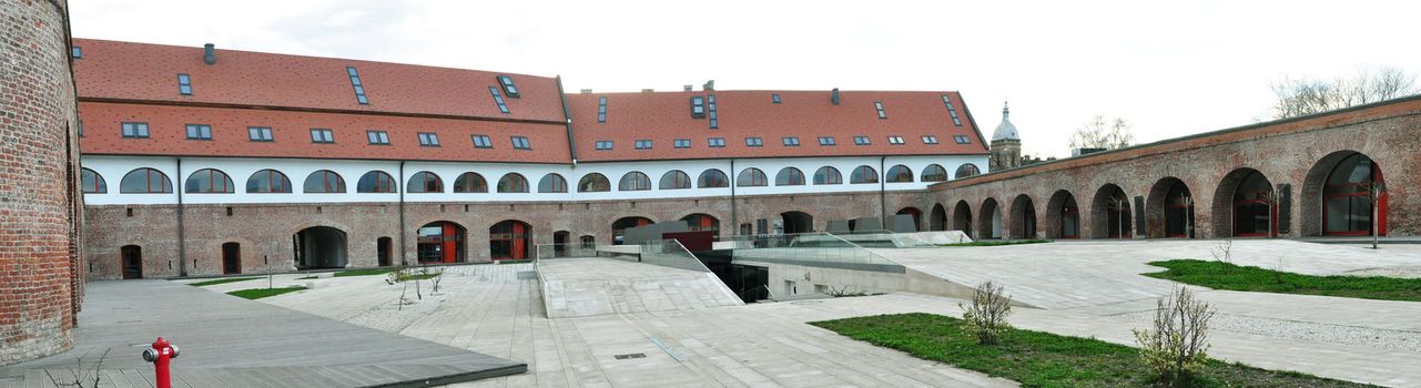 panorama image of timisoara bastion historic building in spring