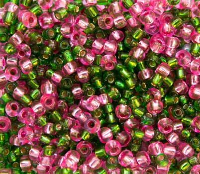 Pink and green beads
