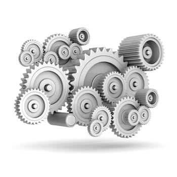 mechanical gears isolated on white background