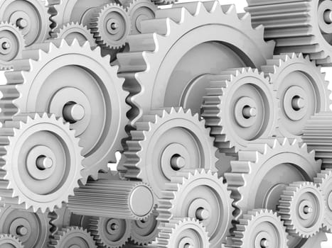 mechanical gears isolated on white background