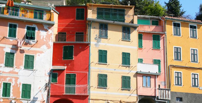 Italy. Cinque Terre region. Colorful houses of Riomaggiore village