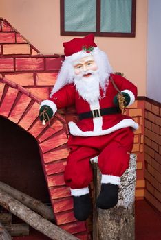 Santa Claus doll with fireplace, Christmas decorate