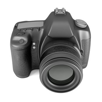 Digital camera image on white background
