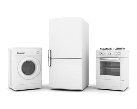 picture of household appliances on a white background