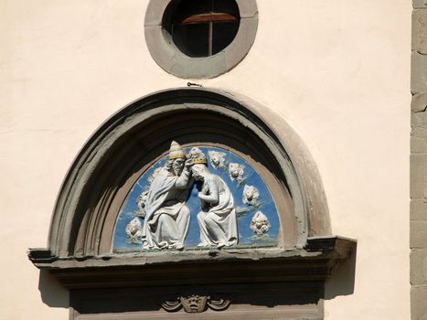 Decorative detail from wall of building - Pistoia Tuscany