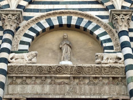 Decorative detail from wall of Church - Pistoia Tuscany