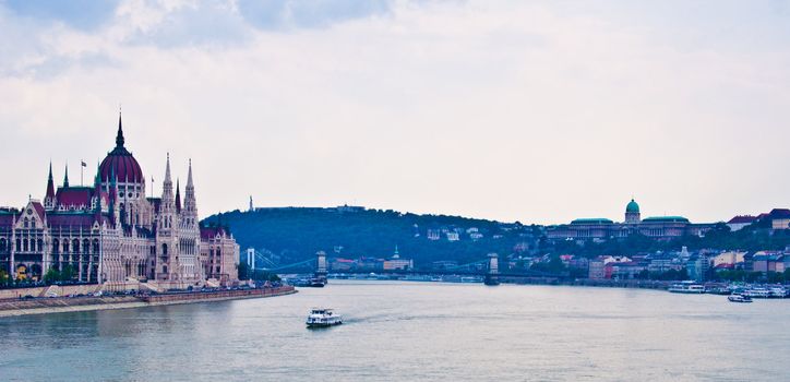 view of the danube passing through Budapest