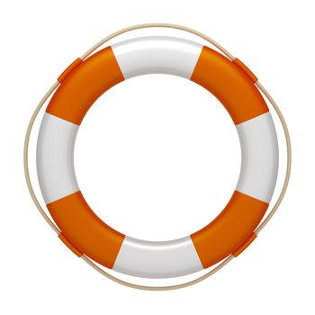 An image of an orange white life saver