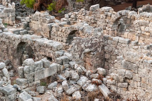 Ruins of the ancient town at Phaselis, Turkey