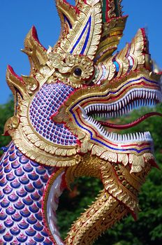 Dragon sculpture in Lanna style, North of Thailand