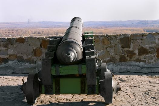 Ancient guns exhibits of a museum the Kuznetsk fortress