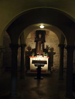 Remarkable climate of chapels in basements of the cathedral in Pistoia