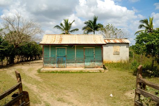 Classical caribbean wooden house. Dominican Republic.