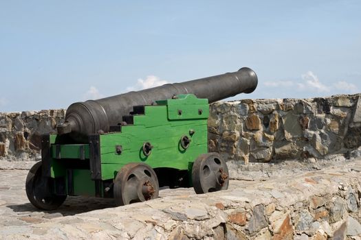 Ancient guns exhibits of a museum the Kuznetsk fortress