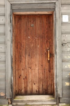 the old entrance wooden door 