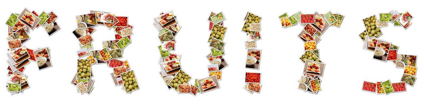 Fruits in Letters Variety and Choice Collage