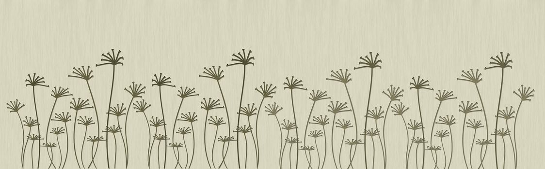 Illustration of abstract flowers on a beige background