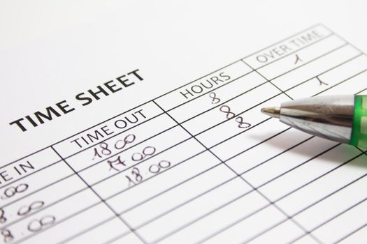 Filling Time Sheet with hours