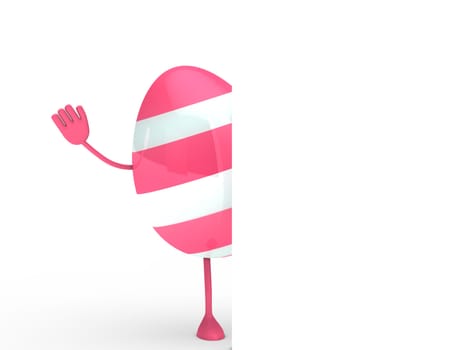 pink easter eggs with streak wave hand