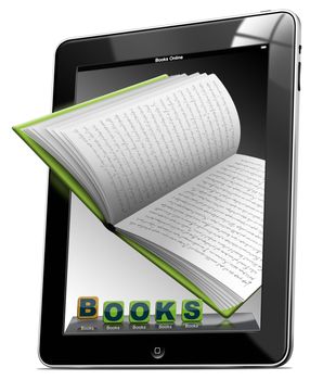 Tablet computer with the icons BOOKS and open book