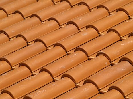 part of a newly tiled roof