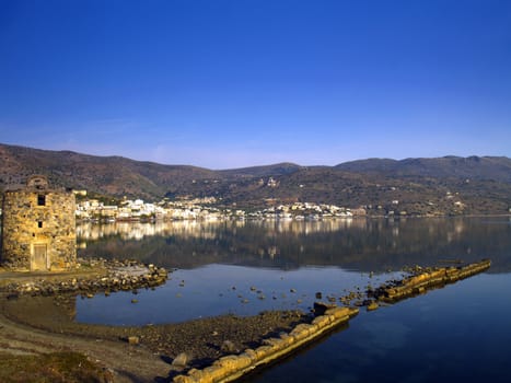 elounda, crete, greece in early morning light