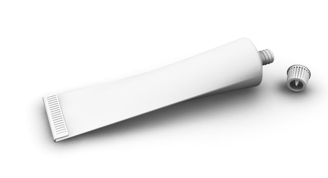 3D render of a blank tube