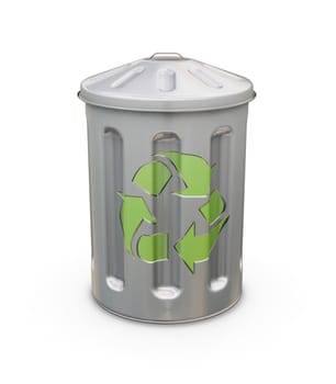 3D render of a recycling bin