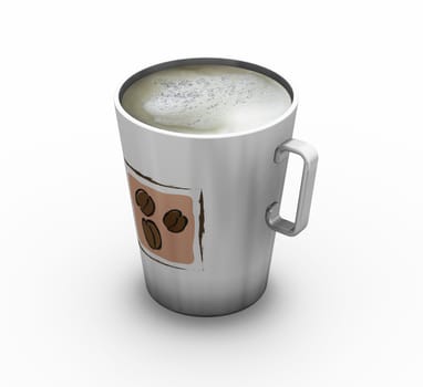 3D render of a cup of coffee