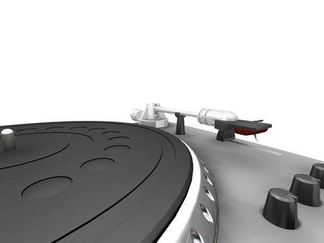 3D render of a close up of a turntable