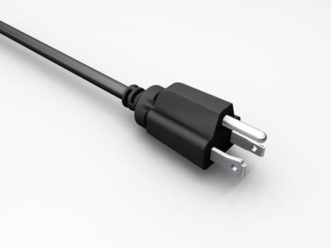 3D render of an American power cable