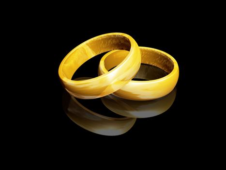 3D render of wedding rings