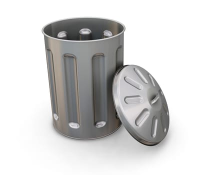 3D render of a trash can