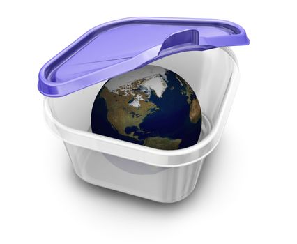 3D render of the world in a box