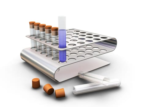 3D render of test tubes