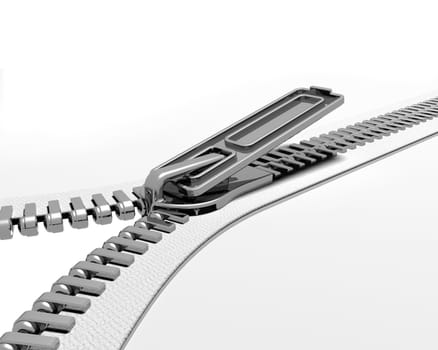 3D render of a zipper opening