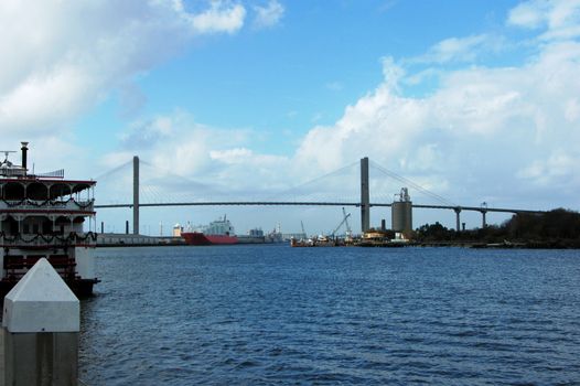 A bridge across the river in Savannah