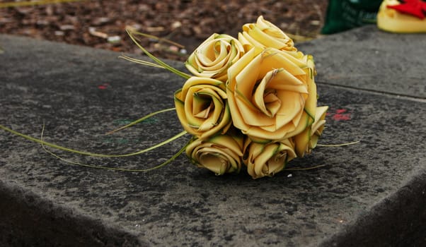 Palm fronds in a flower shape