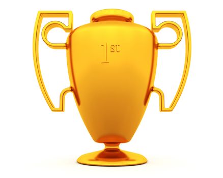 3D render of a gold trophy