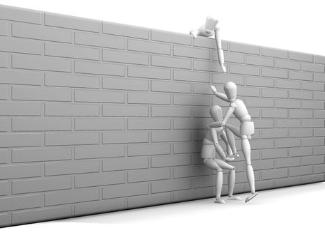 3D render of a team working together