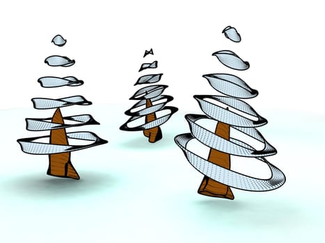 3d christmas trees